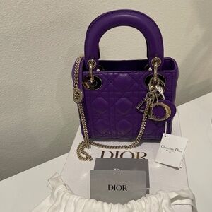 Lady Dior Mi Lambskin Purple Jamu